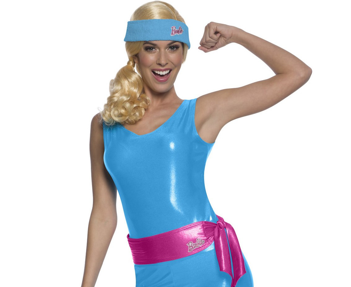 Role play-set for adult Barbie (headband, jumpsuit, belt and leg warmers), size M